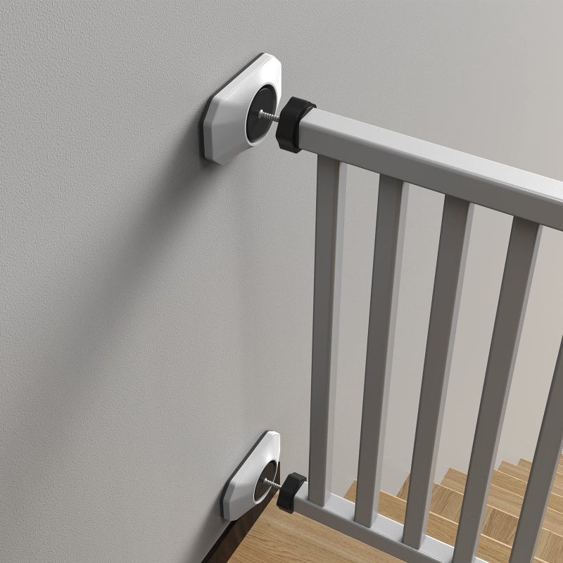 ICERO - Baby Gate Wall Protector - Protect Walls & Doorways from Pet & Dog Gates - for Child Pressure Mounted Stair Safety Gate- 4 Pack, White - Image 4